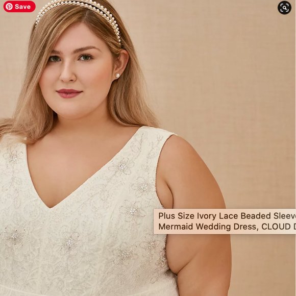 Torrid Discontinued Ivory Lace Beaded Mermaid Wedding Dress Size 28 - Picture 3 of 8